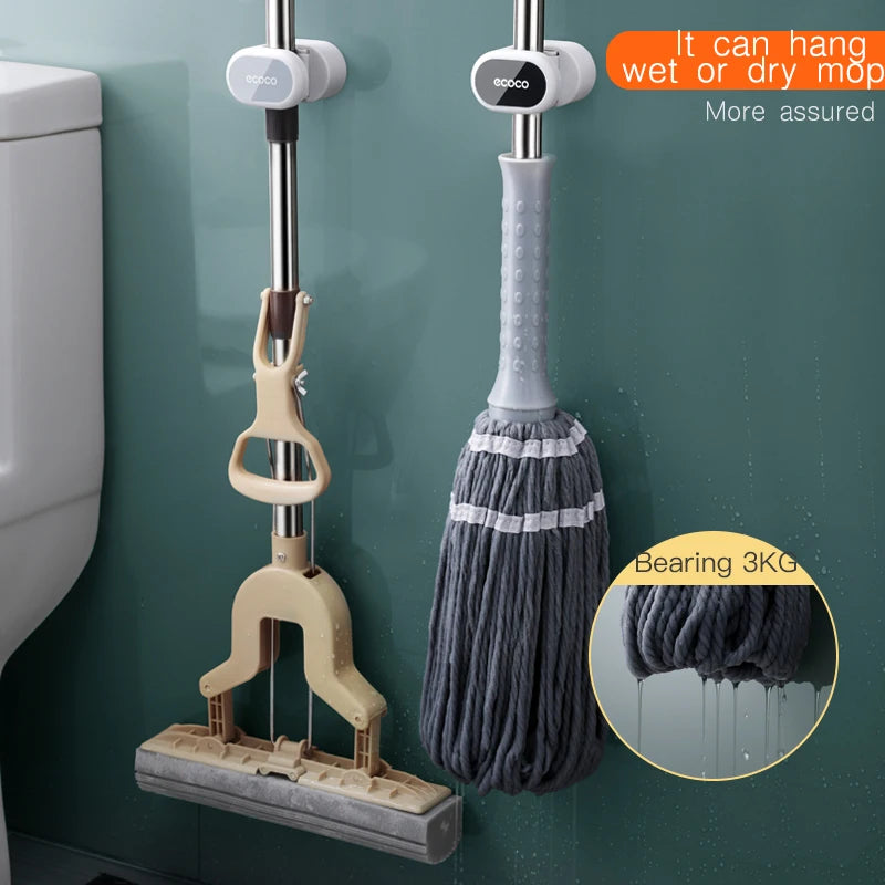 Mop Broom Holder Adhesive Broom Hanger Kitchen Storage and Organization Bathroom Organizer Accessories Practical Home Decor