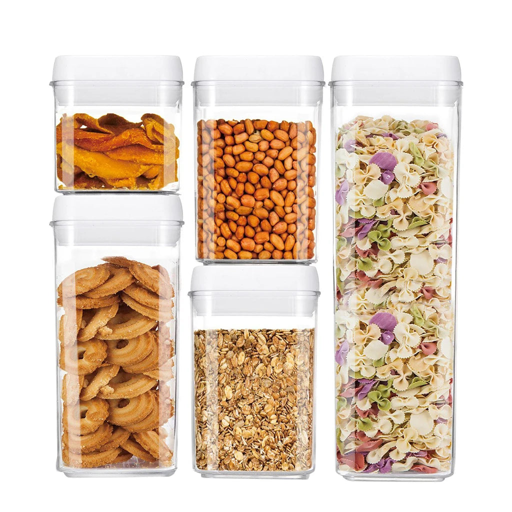 Airtight Cereal Containers BPA Free Plastic with Easy Lock Lids for Kitchen Pantry Organization and Storage