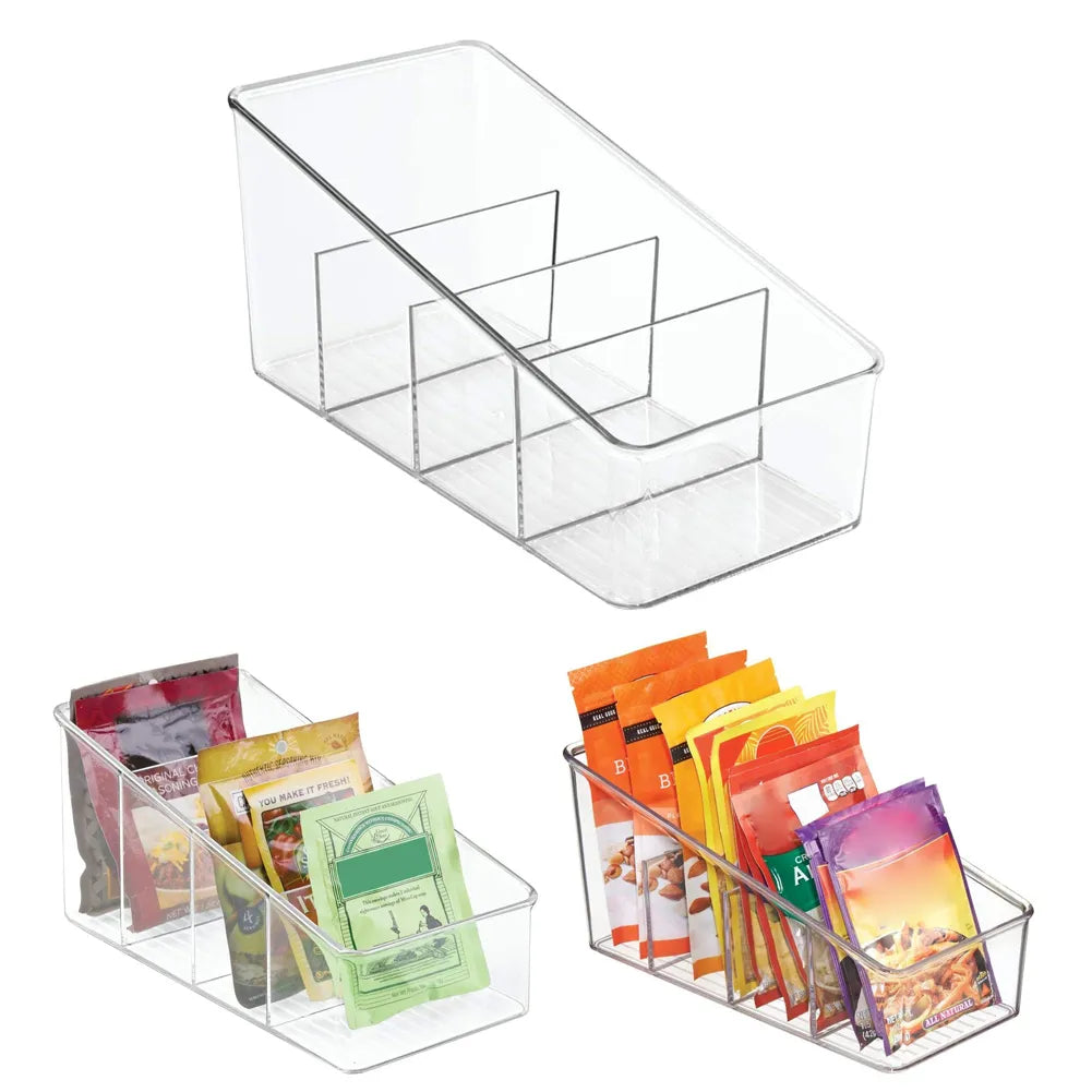 Food Storage Containers Pantry Organizer Transparent Kitchen Storage Organization for PET Refrigerator Storage Box Spice Pouches