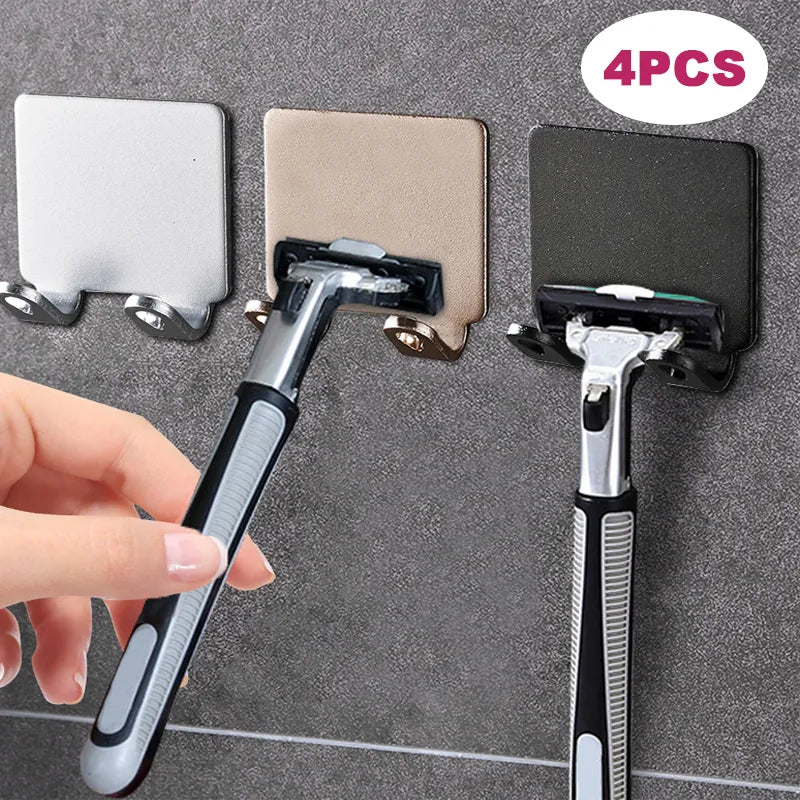 Bathroom Stainless Steel Razor Holder Storage Hook Wall Men Shaving Shaver Shelf Punch Free Razor Rack Accessories Organization