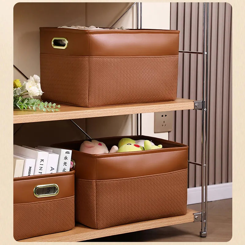 Joybos Bags Closet Organizers Underwear Storage Baskets Box Wardrobe Large Capacity Light Luxury Leather Home Organization