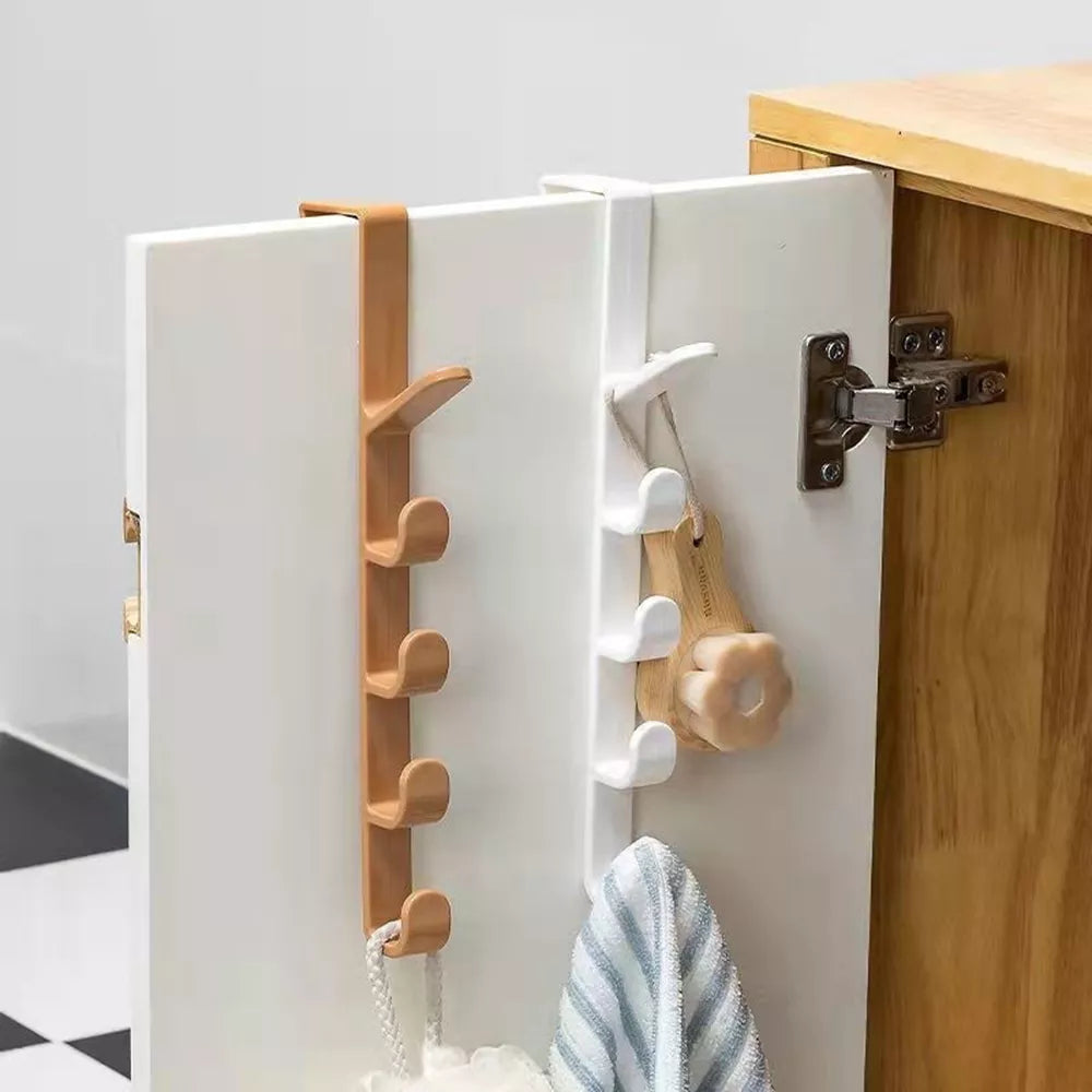 Over The Door Plastic Rails Hooks Shelf Bedroom Door Hanger Clothes Hanging Rack Home Storage Organization For Bags Hat Jacket